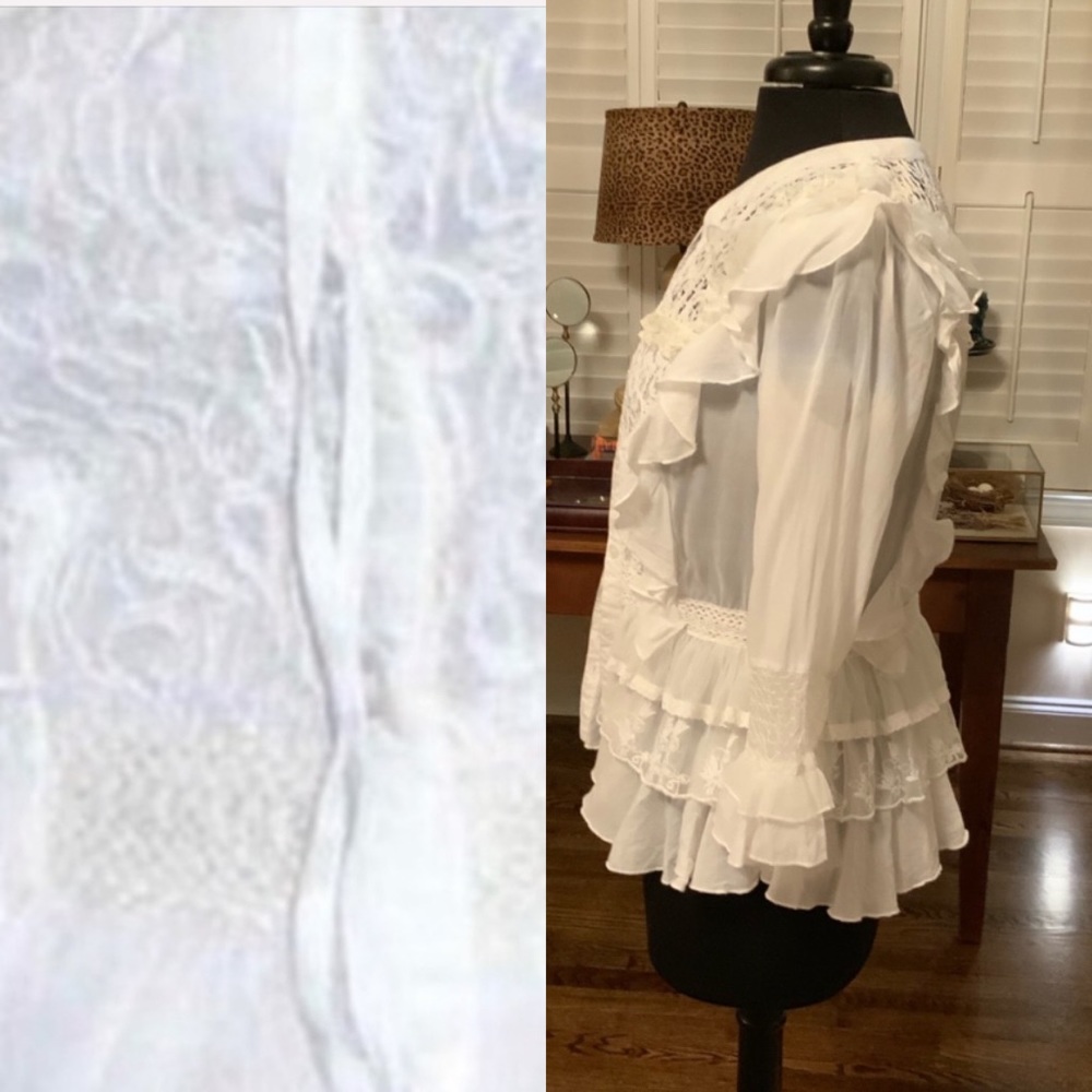 French Connection Loviest Light White Top Small - Picture 6 of 16